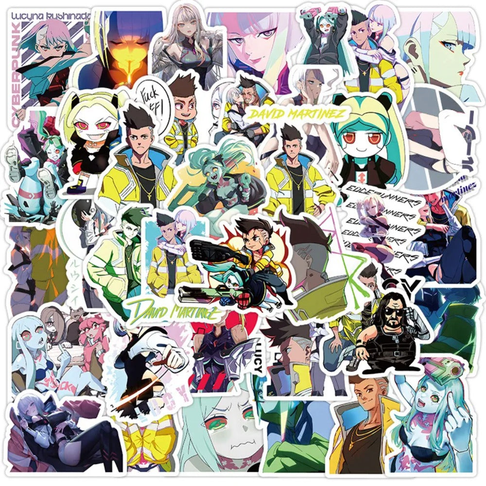 50PCS Cartoon Cool Edge Runners Character Graffiti Stickers Fashion Anime Creative Decorative Sticker Decals for Notebooks Suitable for Skateboards, Guitars, Laptops, and Stationery Boxes