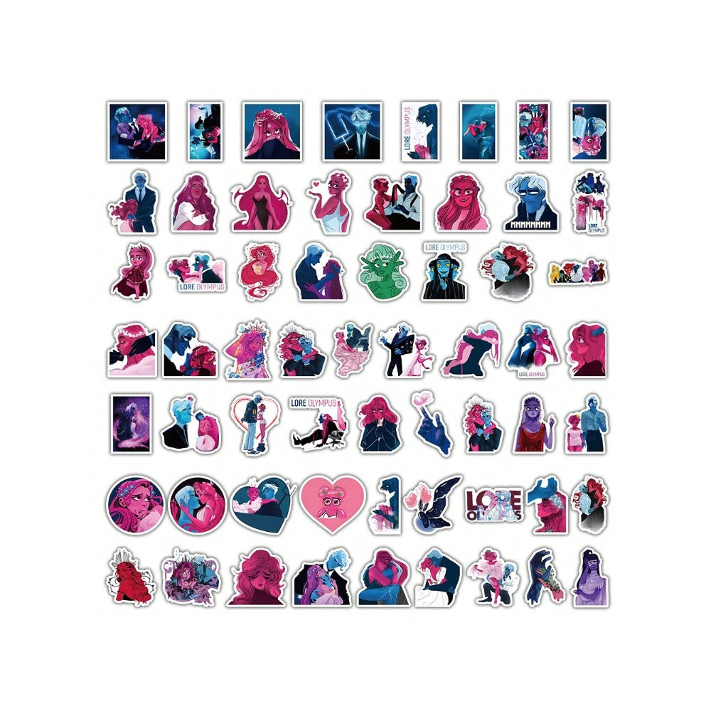 50PCS Cartoon Comic Olympus Doodle Stickers Exquisite and Stylish DIY Journal Decorative Decals Suitable for Helmets, Laptops, and Stationery Boxes