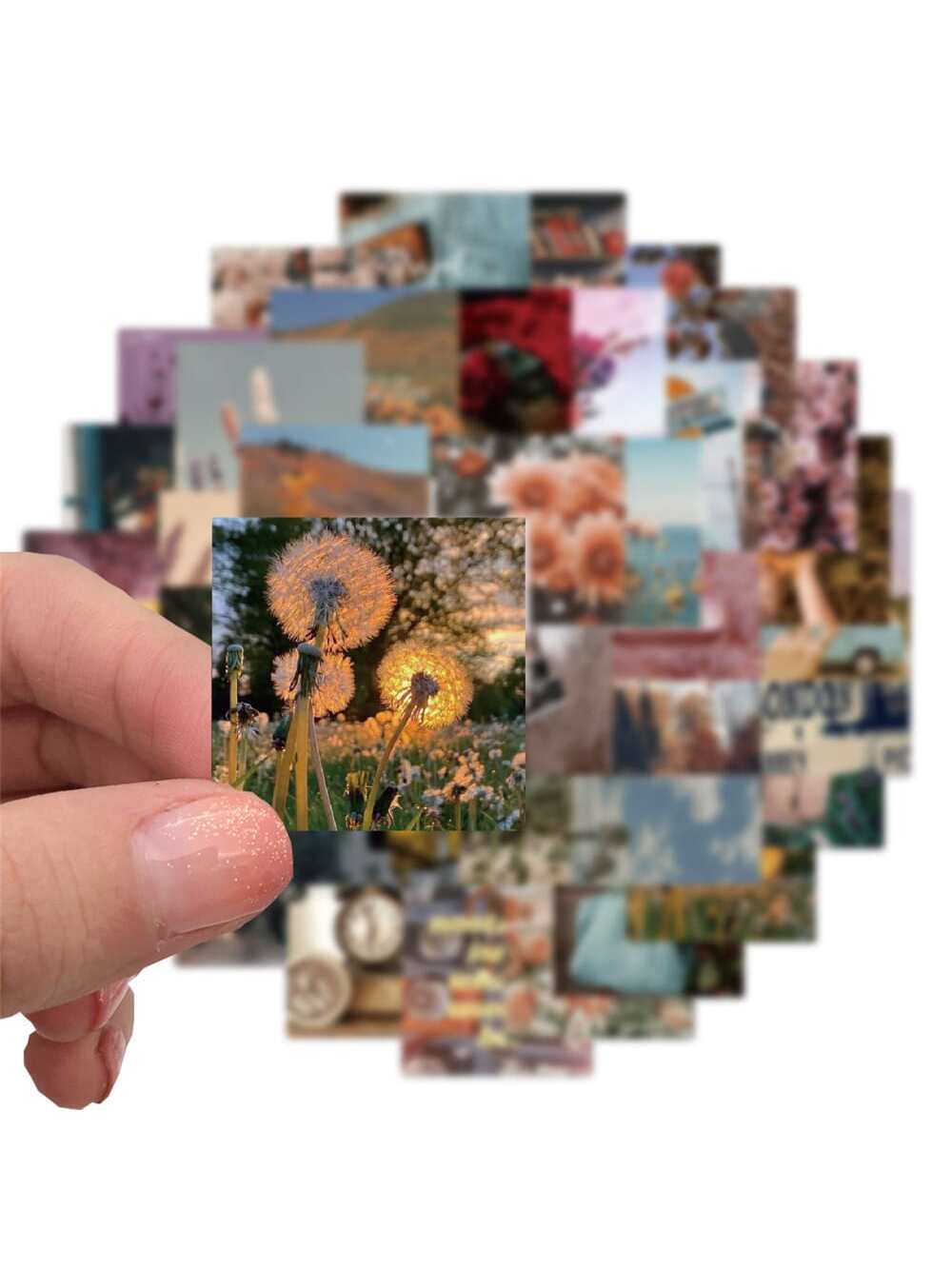 56pcs Retro Landscape Picture Sticker For Luggage Cup Waterproof Decal