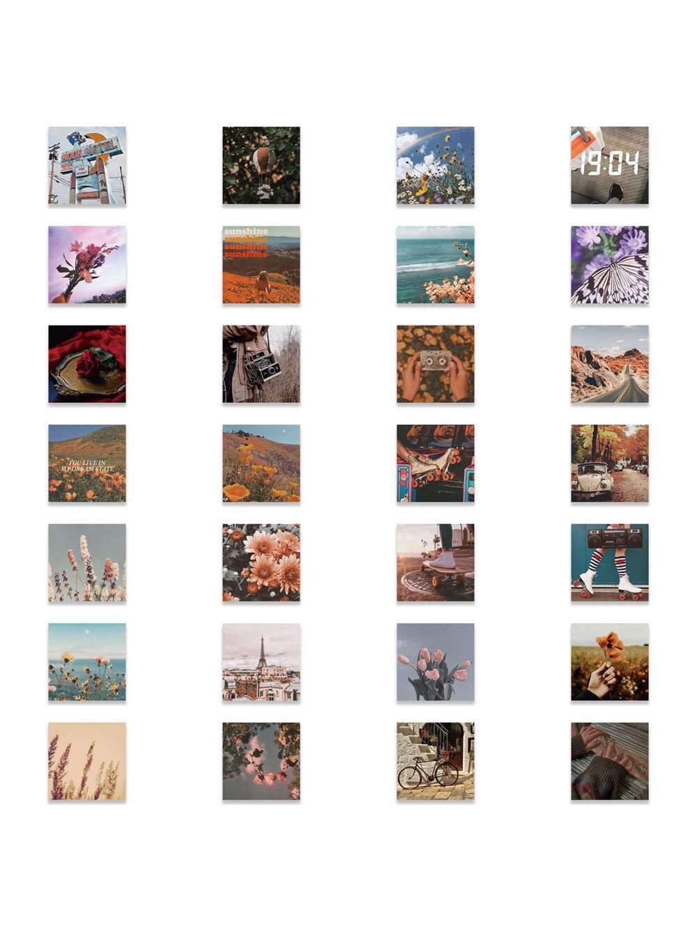 56pcs Retro Landscape Picture Sticker For Luggage Cup Waterproof Decal
