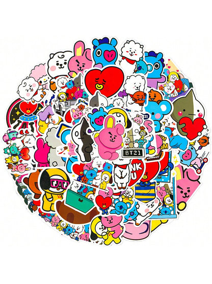 50PCS Cartoon Cute Stickers Graffiti Refrigerator Laptop Mobile Phone Water Cup Motorcycle Guitar Skateboard Decoration