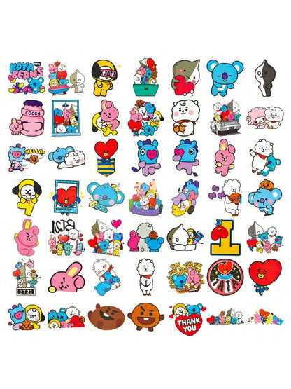 50PCS Cartoon Cute Stickers Graffiti Refrigerator Laptop Mobile Phone Water Cup Motorcycle Guitar Skateboard Decoration