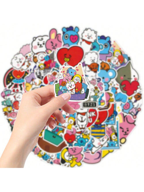 50PCS Cartoon Cute Stickers Graffiti Refrigerator Laptop Mobile Phone Water Cup Motorcycle Guitar Skateboard Decoration