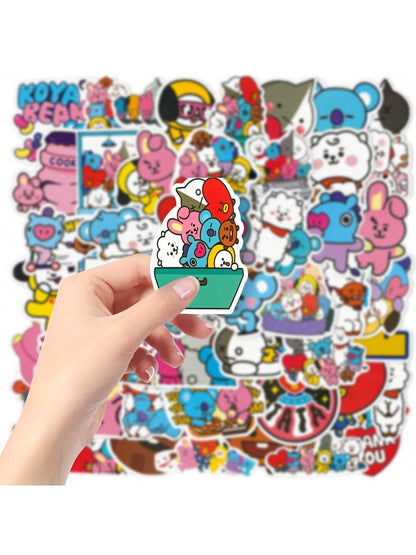 50PCS Cartoon Cute Stickers Graffiti Refrigerator Laptop Mobile Phone Water Cup Motorcycle Guitar Skateboard Decoration
