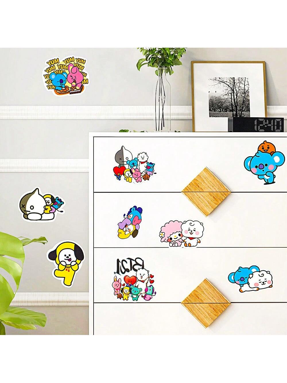 50PCS Cartoon Cute Stickers Graffiti Refrigerator Laptop Mobile Phone Water Cup Motorcycle Guitar Skateboard Decoration