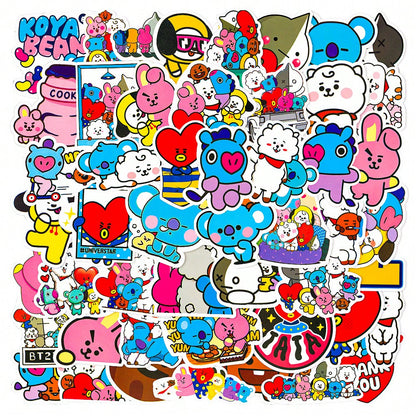 50PCS Cartoon Cute Stickers Graffiti Refrigerator Laptop Mobile Phone Water Cup Motorcycle Guitar Skateboard Decoration