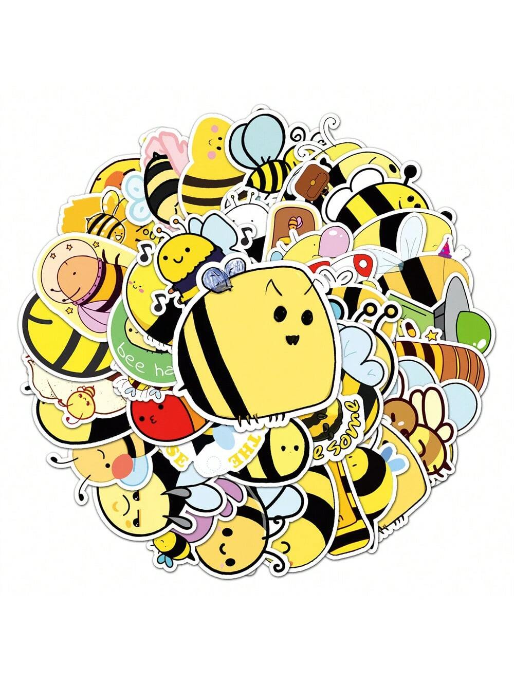 51PCS Cartoon Animation Animal Bee Graffiti Stickers Personalized Creative Decorative Stickers Skateboard Luggage Cell Phone Refrigerator Fashion Popular Toys Decals