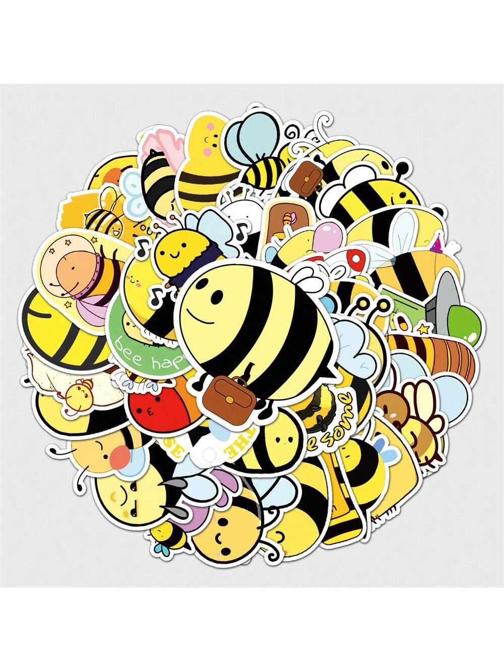 51PCS Cartoon Animation Animal Bee Graffiti Stickers Personalized Creative Decorative Stickers Skateboard Luggage Cell Phone Refrigerator Fashion Popular Toys Decals