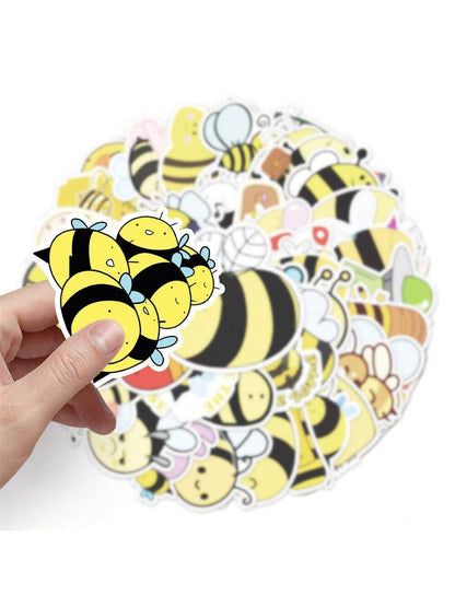 51PCS Cartoon Animation Animal Bee Graffiti Stickers Personalized Creative Decorative Stickers Skateboard Luggage Cell Phone Refrigerator Fashion Popular Toys Decals