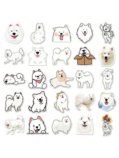 50PCS Samoyed Cartoon Cute Dog Animal Personality Creative Sticker Phone Desk Guitar Skateboard Waterproof  Cup