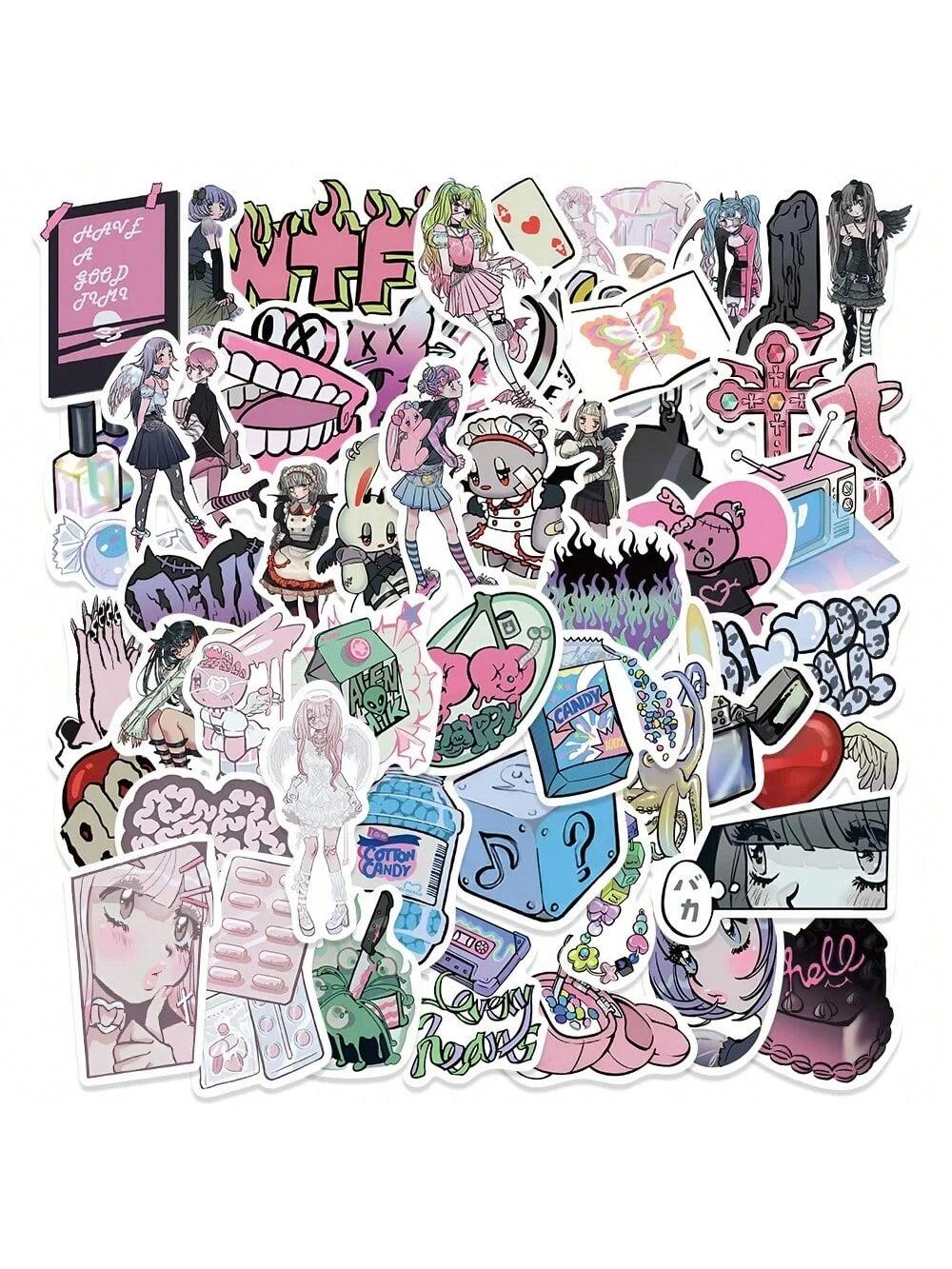 60PCS Cartoon Hip Cool Domi Girl Graffiti Stickers Personalized Creative Decorative Stickers Guitar Skateboard Computer Suitcase Fashion Popular Toys Decals