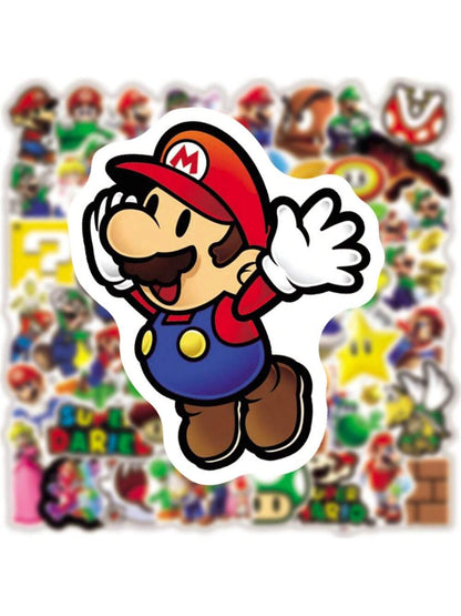 50PCS Cartoon Cute Mario Game Characters Graffiti Stickers Personalized Creative Trend Decorative Stickers Trolley Case Refrigerator Water Cup Guitar Fashion Popular Toy Decals