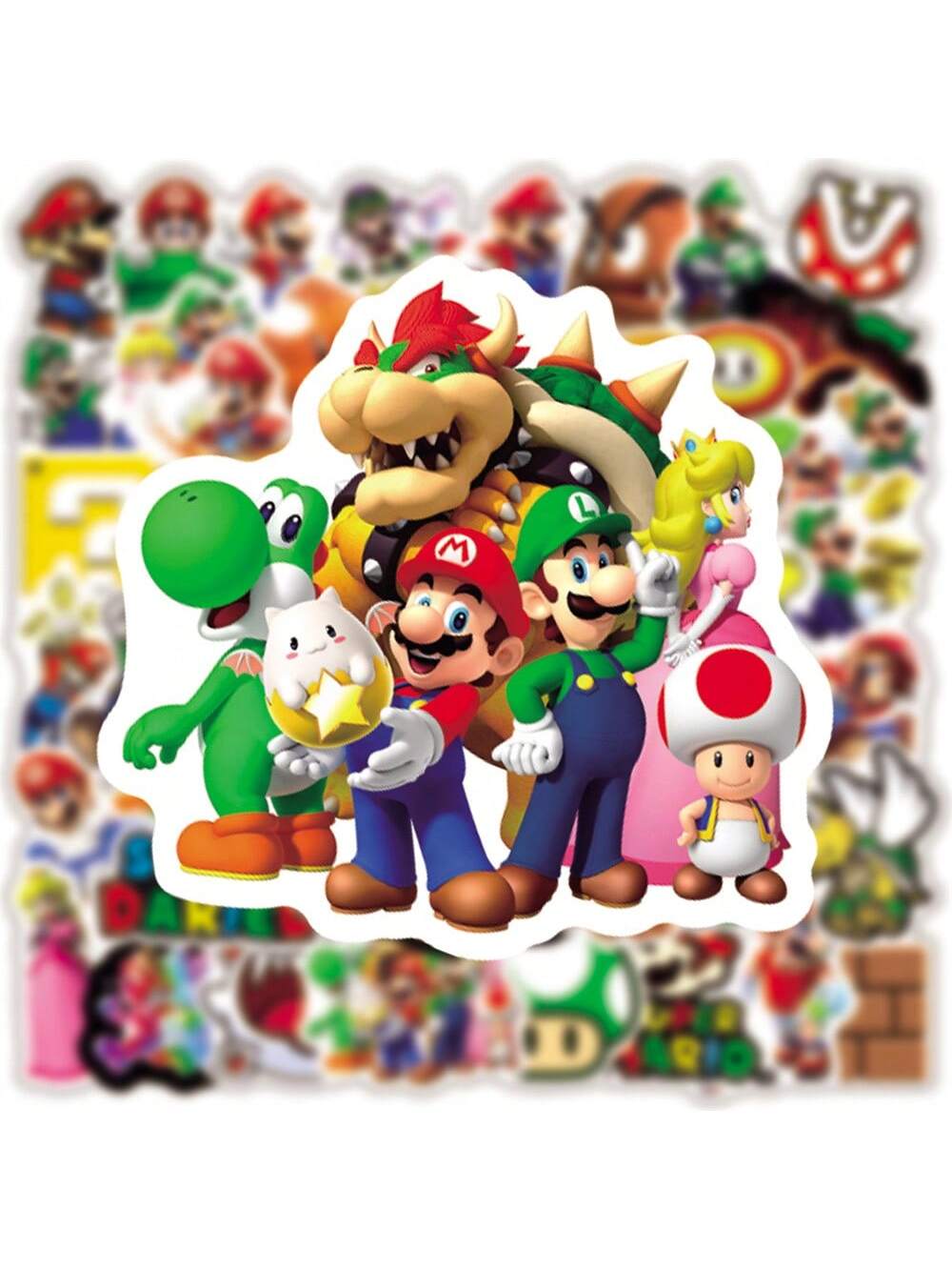 50PCS Cartoon Cute Mario Game Characters Graffiti Stickers Personalized Creative Trend Decorative Stickers Trolley Case Refrigerator Water Cup Guitar Fashion Popular Toy Decals