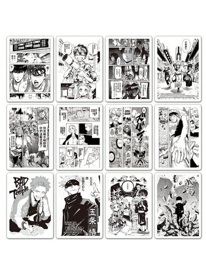 50PCS New Black and White Anime Poster Comics Graffiti Stickers Cartoon Jiu Jitsu Back To War Warcraft Hunter Skateboarding Cell Phone Laptop Decorative Popular Fine Toys Decals