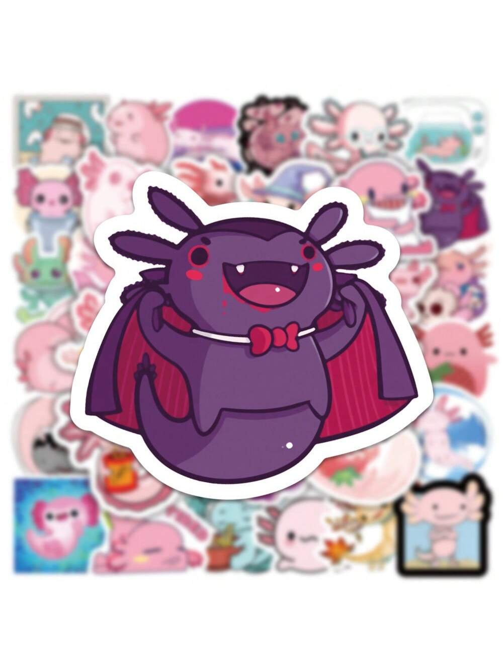 50PCS Cartoon Cute Animal Salamander Graffiti Stickers Personality Fashion Creative DIY Decorative Stickers Refrigerator Skateboard Guitar Helmet Popular Decals Toys