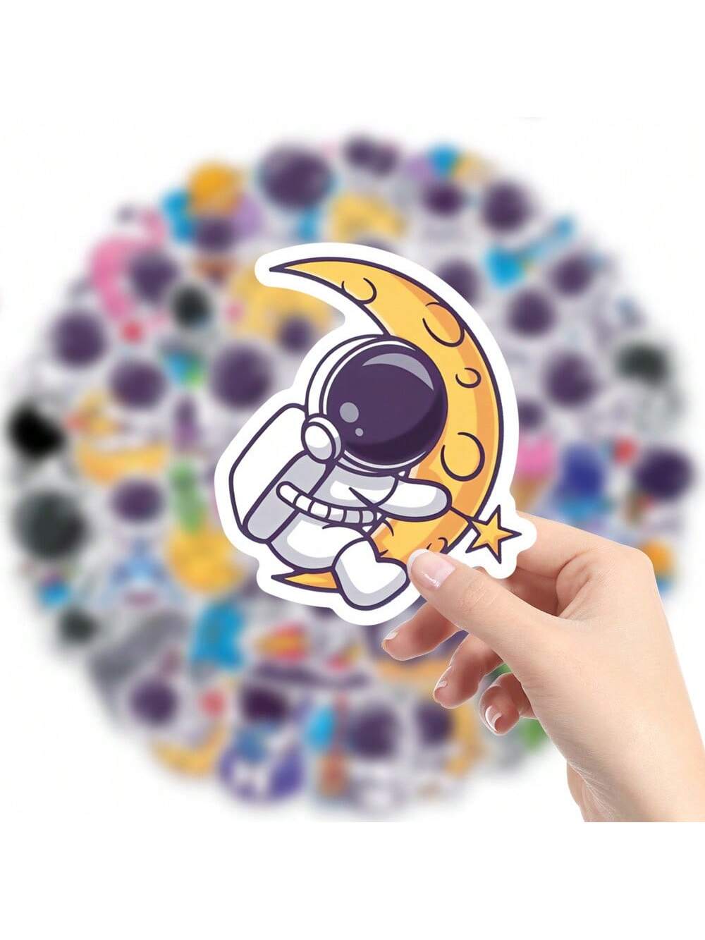 50PC Cartoon Astronaut Sticker Creative Mobile Phone Helmet Car Water Cup Guitar DIY Wall Sticker Toy Decoration