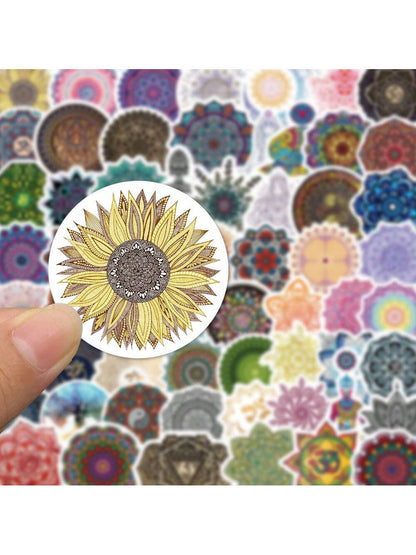 50PCS Cartoon Mandala Sticker Graffiti iPad Motorcycle Helmet  Water Cup Guitar  DIY Wall Sticker Toy Decoration