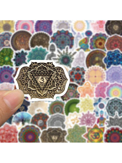 50PCS Cartoon Mandala Sticker Graffiti iPad Motorcycle Helmet  Water Cup Guitar  DIY Wall Sticker Toy Decoration