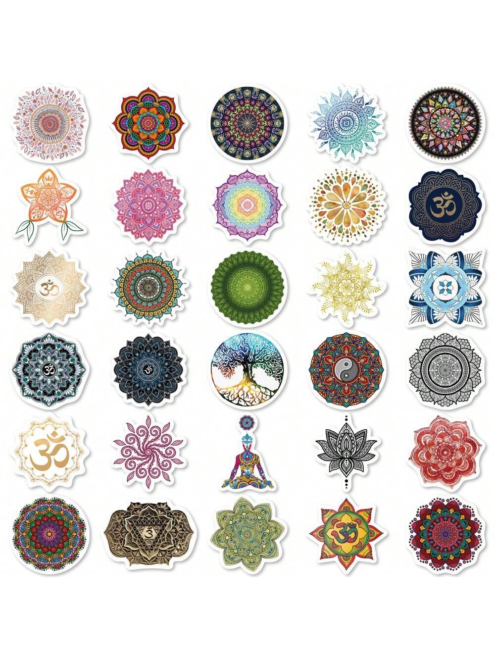 50PCS Cartoon Mandala Sticker Graffiti iPad Motorcycle Helmet  Water Cup Guitar  DIY Wall Sticker Toy Decoration