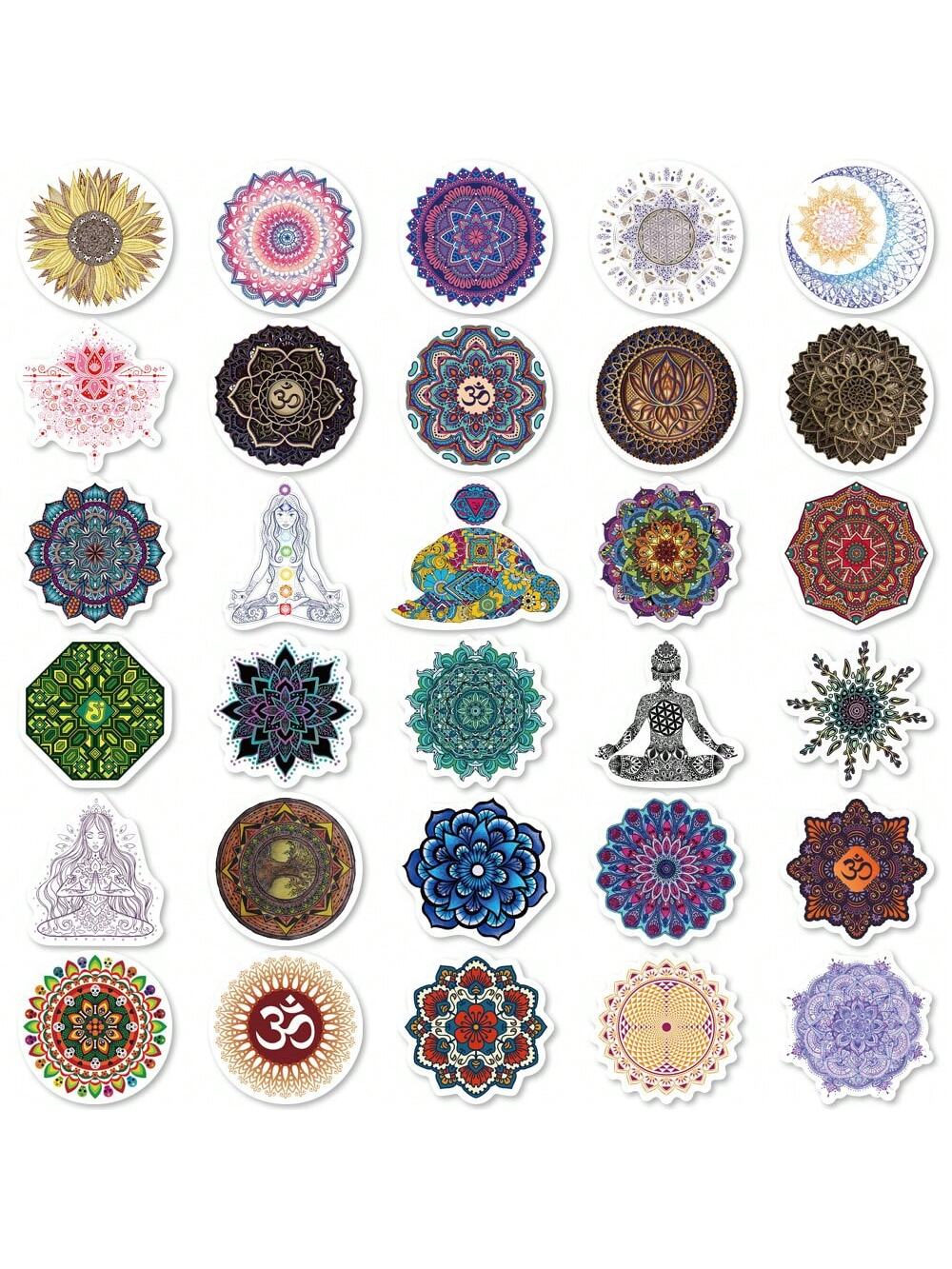 50PCS Cartoon Mandala Sticker Graffiti iPad Motorcycle Helmet  Water Cup Guitar  DIY Wall Sticker Toy Decoration