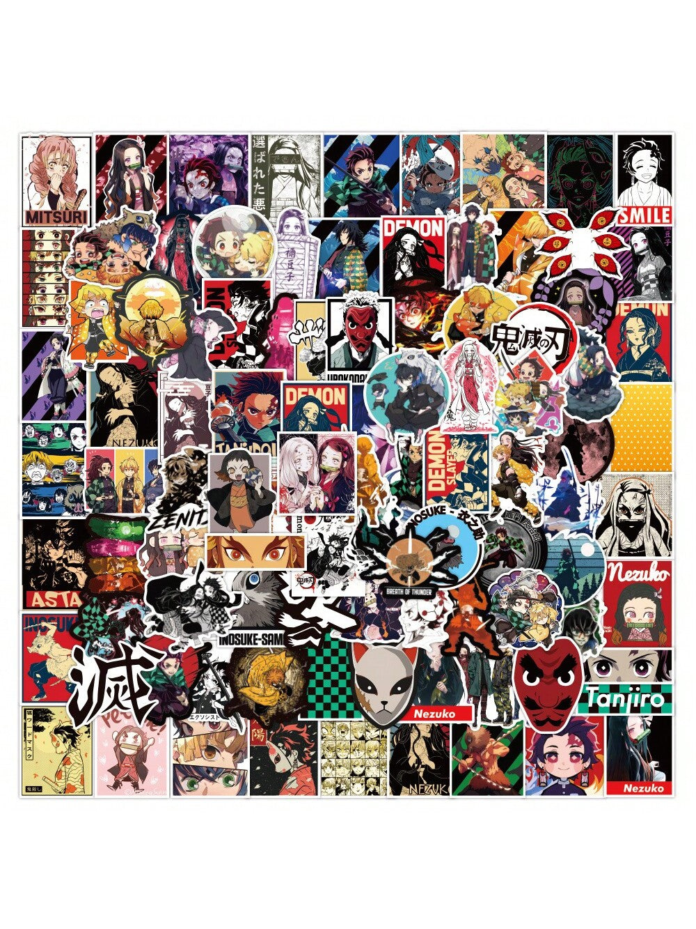 100PCS Cartoon Animation Ghosts Destroy The Edge of Graffiti Stickers Personalized Fashion Creative Trend DIY Decorative Stickers Guitar Water Cup Luggage Skateboard Refrigerator Popular Decals Toys