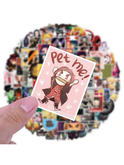 100PCS Cartoon Animation Ghosts Destroy The Edge of Graffiti Stickers Personalized Fashion Creative Trend DIY Decorative Stickers Guitar Water Cup Luggage Skateboard Refrigerator Popular Decals Toys