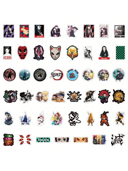 100PCS Cartoon Animation Ghosts Destroy The Edge of Graffiti Stickers Personalized Fashion Creative Trend DIY Decorative Stickers Guitar Water Cup Luggage Skateboard Refrigerator Popular Decals Toys