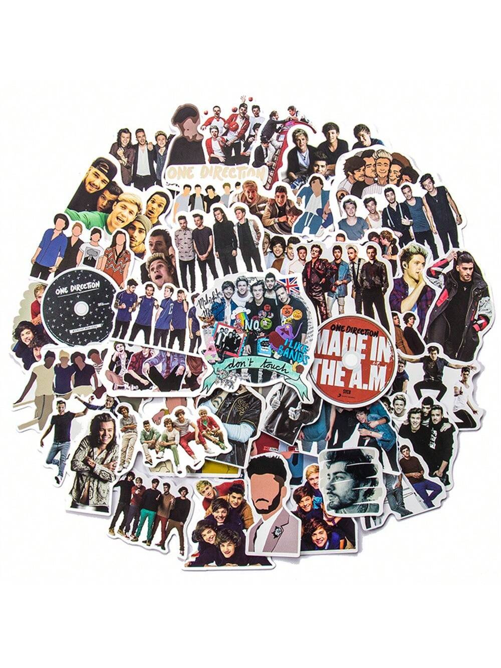 50PCS   OneDirection Band Trendy Guitar Graffiti Suitcase Decorative Sticker Guitar Water Cup Refrigerator Sticker