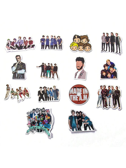 50PCS   OneDirection Band Trendy Guitar Graffiti Suitcase Decorative Sticker Guitar Water Cup Refrigerator Sticker