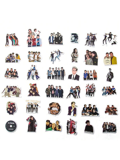 50PCS   OneDirection Band Trendy Guitar Graffiti Suitcase Decorative Sticker Guitar Water Cup Refrigerator Sticker
