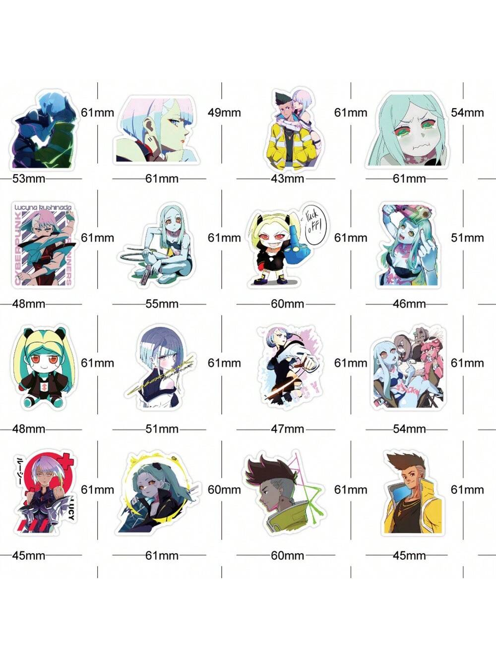 52PCS New Cartoon Edge Walker Graffiti Stickers Personalized Fashion Creative DIY Decorative Stickers Skateboard Refrigerator Guitar Water Cup Helmet Popular Decals Toys