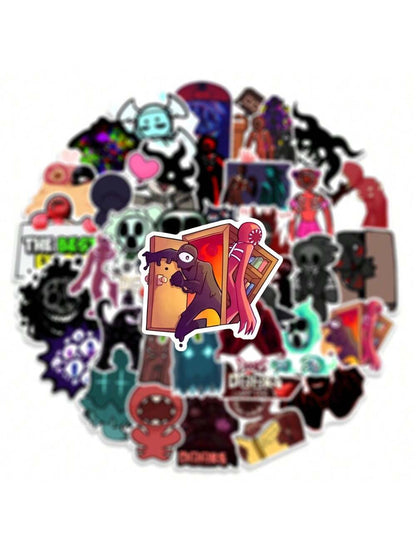 50PCS Door Fright Escape Game Cartoon Graffiti Stickers Personalized Fashion Creative Trend Beautifully Decorated DIY Stickers Skateboard Helmet Luggage Popular Decals Toys