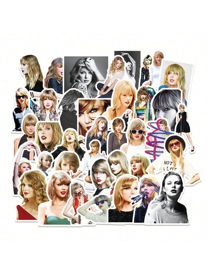50PCS Pop Star Alison Swift Taylor Graffiti Stickers Personalised Fashion DIY Creative Trend Decorative Decals Toys for Play Luggage Laptop IPad Skateboard Guitar Motorbike Car Stickers