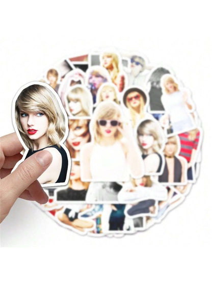 50PCS Pop Star Alison Swift Taylor Graffiti Stickers Personalised Fashion DIY Creative Trend Decorative Decals Toys for Play Luggage Laptop IPad Skateboard Guitar Motorbike Car Stickers