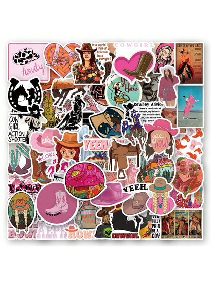 50PCS Cartoon Handsome Cowboy Girl Doodle Stickers Personalised Fashion DIY Creative Decoration Toys Decals Laptop Gift IPad Guitar Helmet Popular Stickers