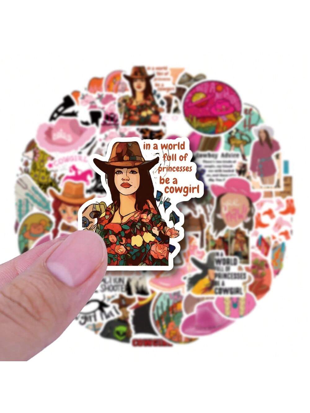 50PCS Cartoon Handsome Cowboy Girl Doodle Stickers Personalised Fashion DIY Creative Decoration Toys Decals Laptop Gift IPad Guitar Helmet Popular Stickers