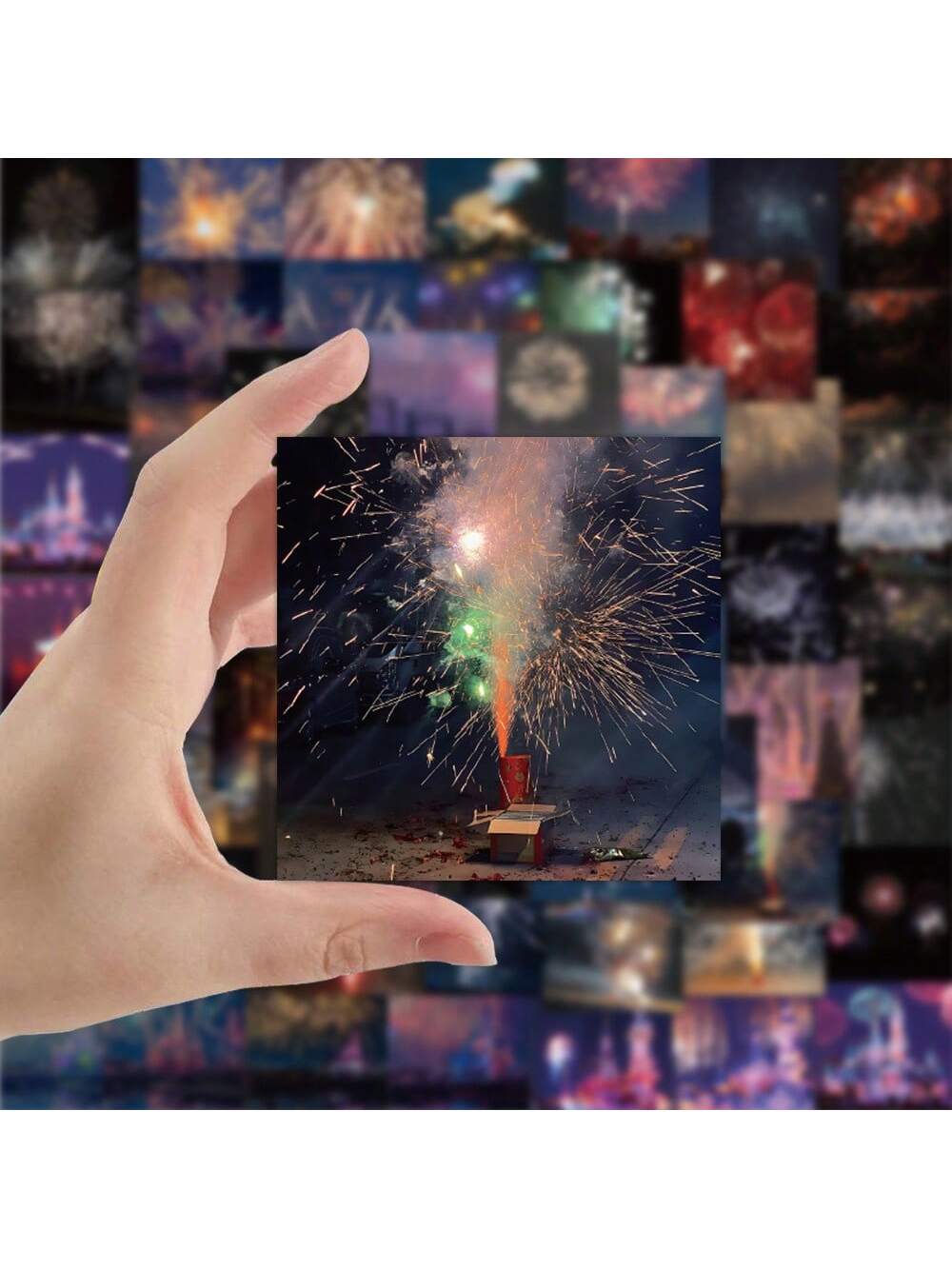 50PCS Romantic Exquisite Fireworks Graffiti Stickers Personality Fashion Creative Trend DIY Decorative Decals Toys for Luggage Laptop IPad Skateboard Diary Mobile Phone Stickers Gift