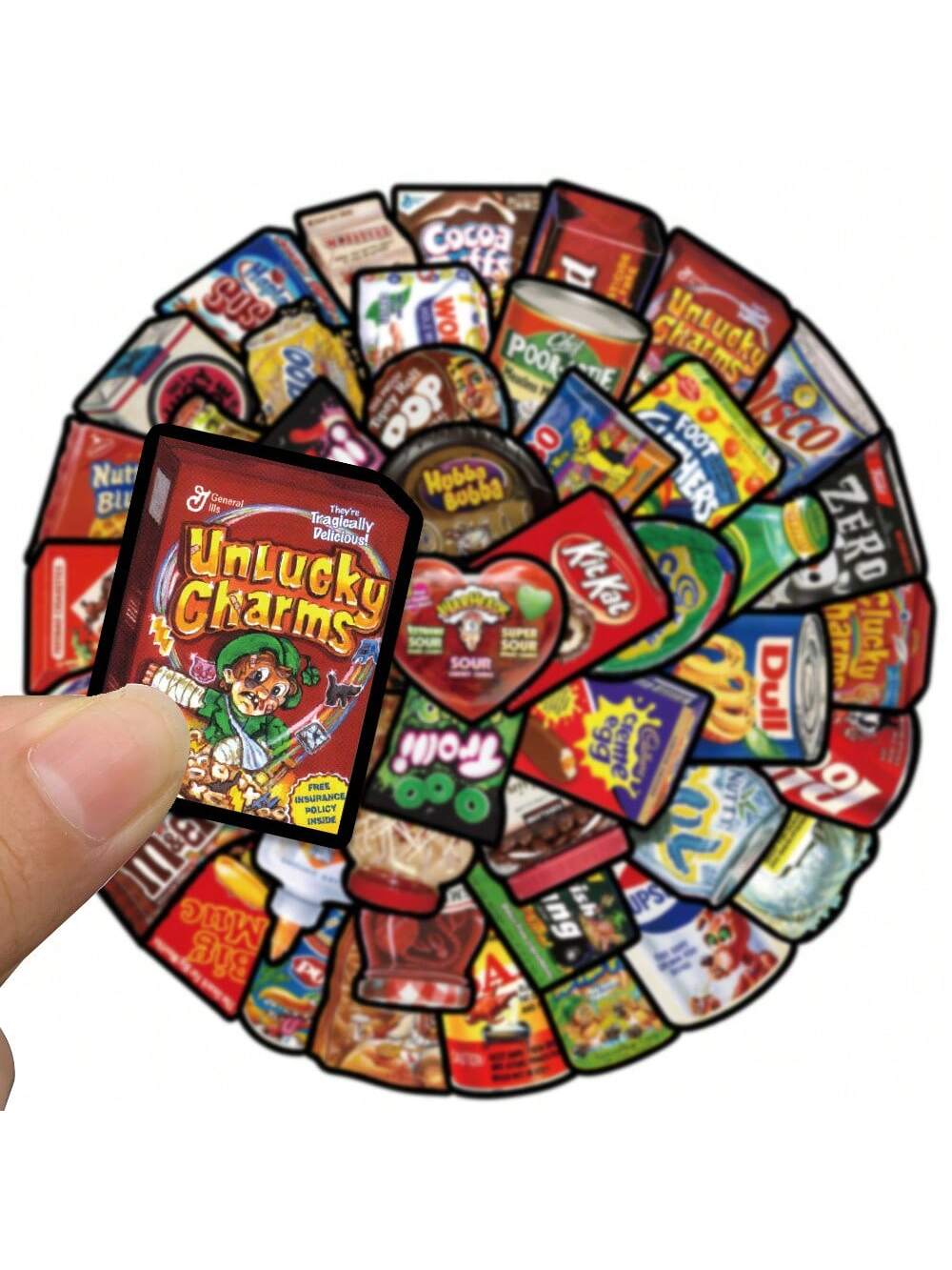 48PCS Cartoon American Food Snacks Doodle Stickers Personalised Fashion Creative Trend DIY Beautifully Decorated Decals Toys Laptop Helmets Guitar Skateboards Water Cups Popular Stickers Gifts