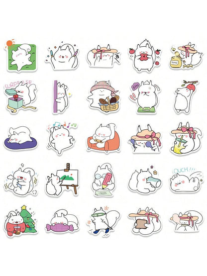 50PCS Cartoon Cute Squirrel Baby Graffiti Stickers Personalised Fashion Creative DIY Beautifully Decorated Decals Toys Luggage Laptop IPad Skateboard Diary Car Popular Stickers