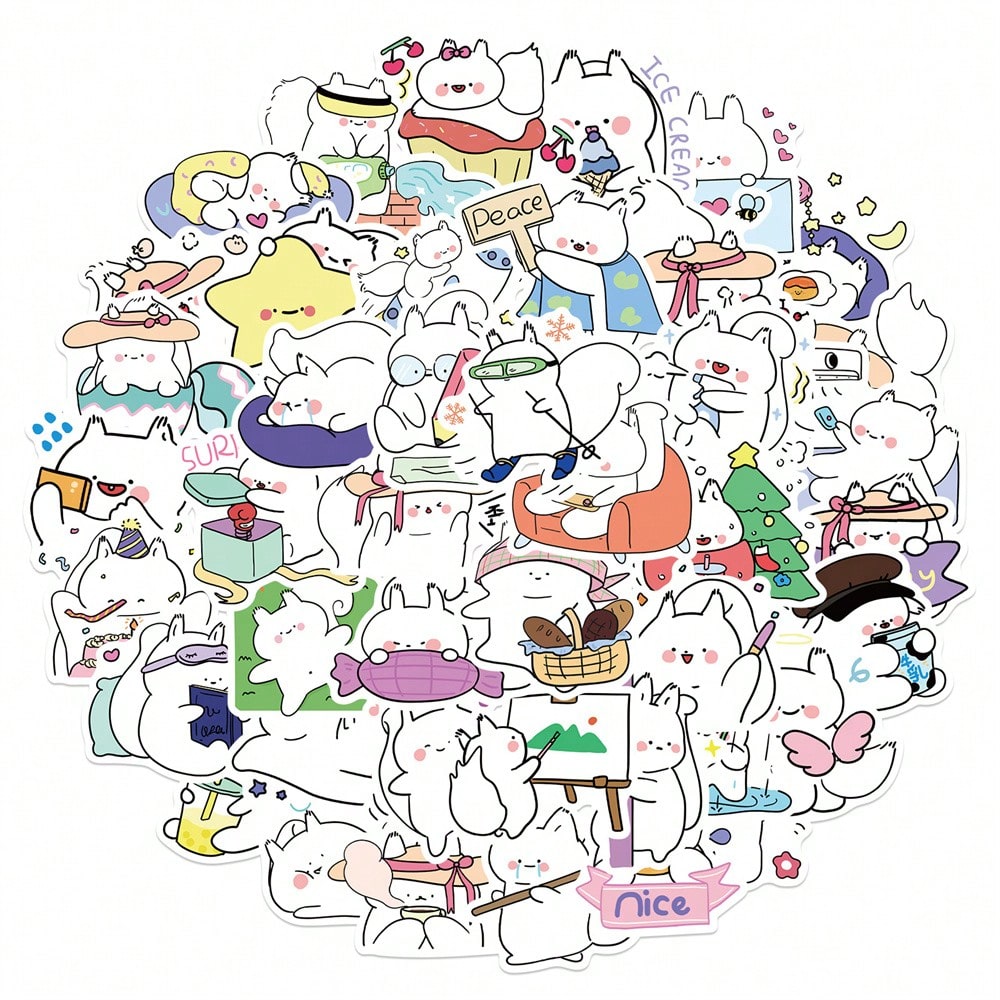 50PCS Cartoon Cute Squirrel Baby Graffiti Stickers Personalised Fashion Creative DIY Beautifully Decorated Decals Toys Luggage Laptop IPad Skateboard Diary Car Popular Stickers