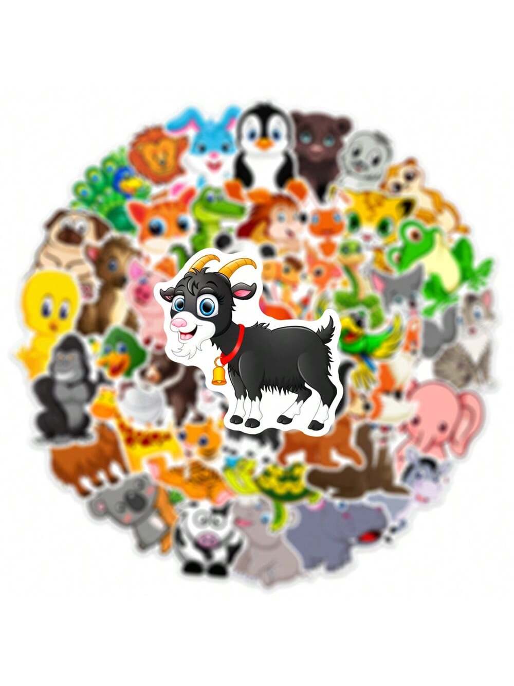 50PCS Cartoon Cute Animal Series Graffiti Stickers Personalised Fashion Creative Trend DIY Fine Decorative Stickers Laptop IPad Guitar Fridge Skateboard Popular Decals Toys Gift