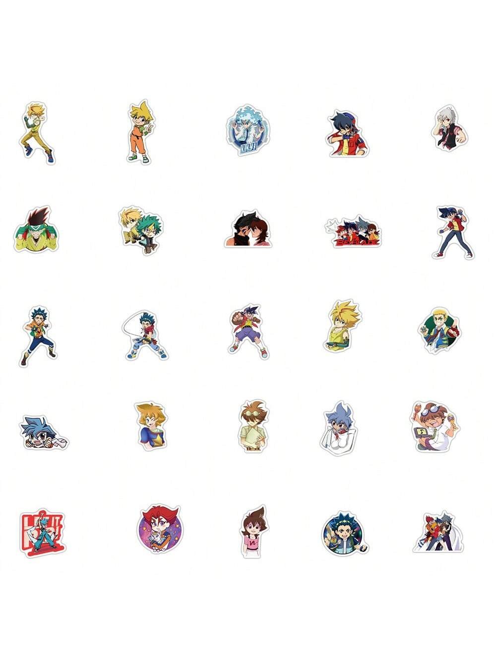 50PCS Anime Battle Gyro Cartoon Graffiti Stickers Personalized Fashion Creative DIY Exquisite Decorative Decals Toys Luggage Notebook Helmet Skateboard Water Cup Popular Stickers