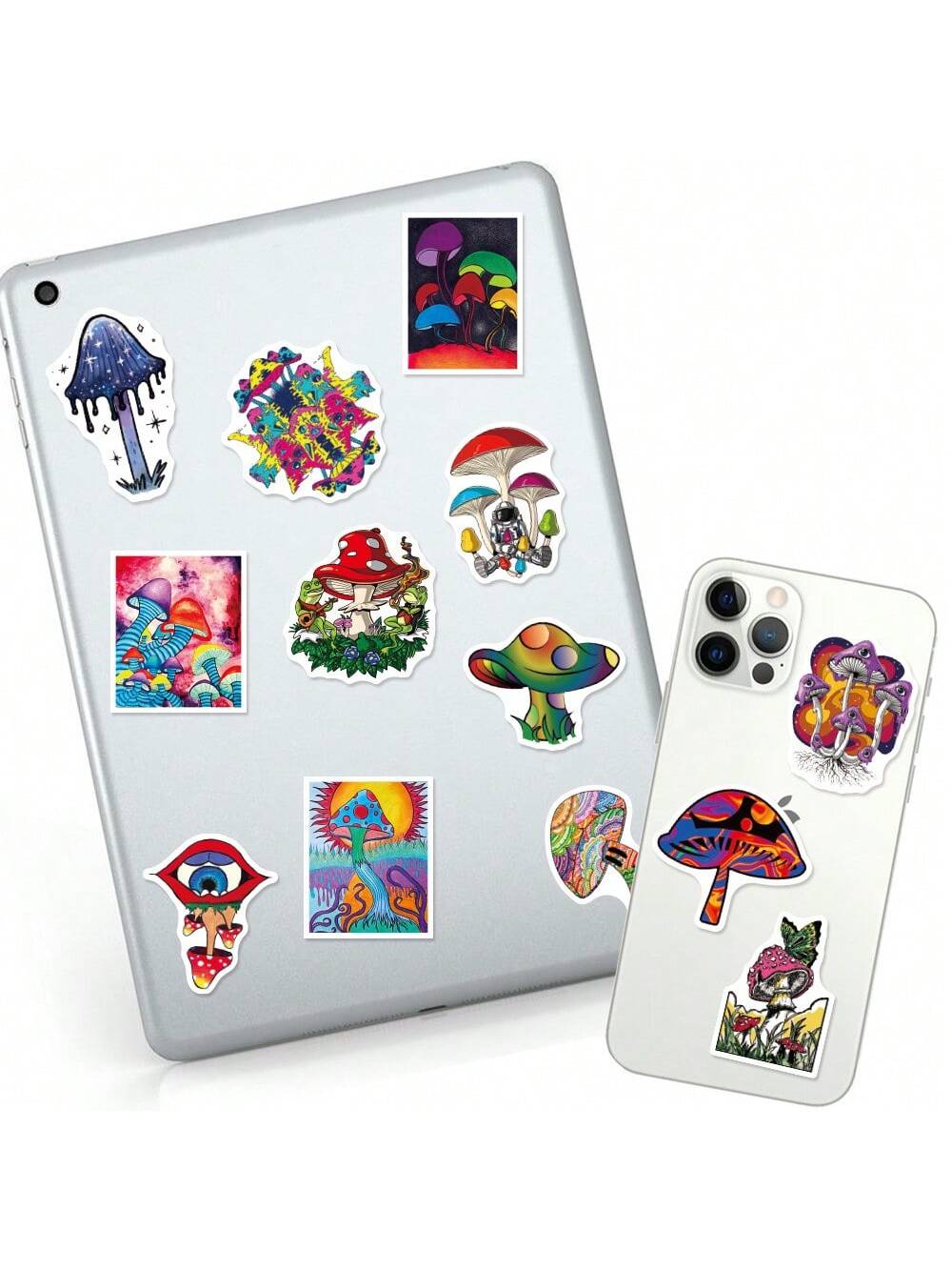 50PCS Cartoon Fantasy Mushroom Series Graffiti Stickers Personalized Fashion Creative DIY Exquisite Decorative Decals For Cups Helmets Skateboards Popular Stickers Toys