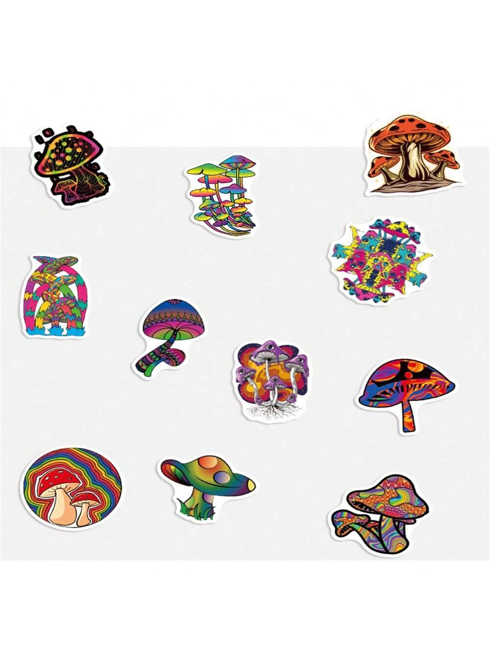 50PCS Cartoon Fantasy Mushroom Series Graffiti Stickers Personalized Fashion Creative DIY Exquisite Decorative Decals For Cups Helmets Skateboards Popular Stickers Toys