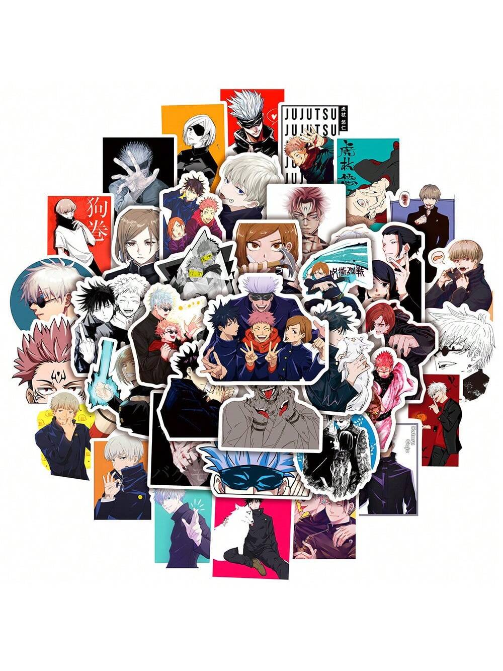 50PCS Anime Jujitsu Kaisen Cartoon Graffiti Stickers Personalized Fashion Creative Trend DIY Exquisite Decorative Decals for Water Cups Helmets Skateboards Popular Stickers Toys