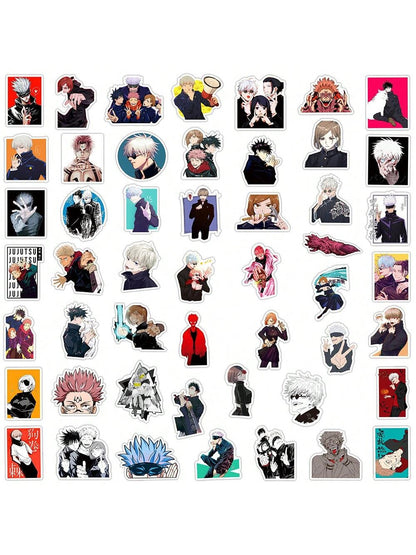 50PCS Anime Jujitsu Kaisen Cartoon Graffiti Stickers Personalized Fashion Creative Trend DIY Exquisite Decorative Decals for Water Cups Helmets Skateboards Popular Stickers Toys