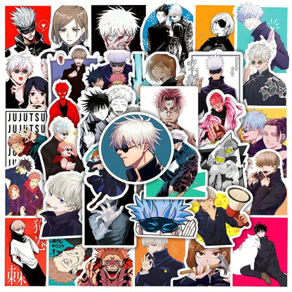 50PCS Anime Jujitsu Kaisen Cartoon Graffiti Stickers Personalized Fashion Creative Trend DIY Exquisite Decorative Decals for Water Cups Helmets Skateboards Popular Stickers Toys