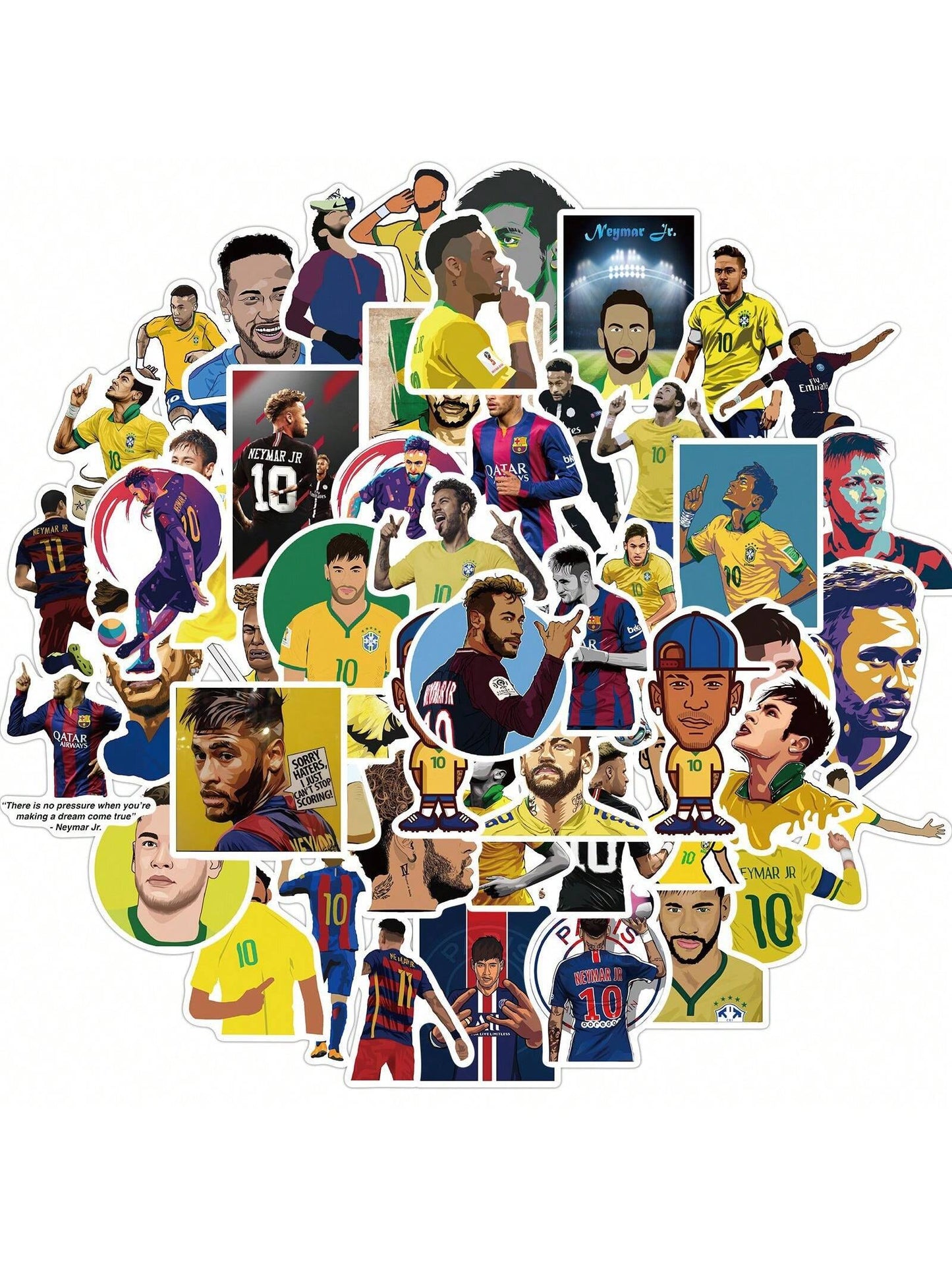 50PCS Soccer Star Athlete Graffiti Stickers Personalized Fashion Creative Trend DIY Exquisite Decorative Decals for Cups Helmets Skateboards Popular Stickers Toys