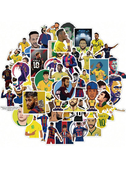50PCS Soccer Star Athlete Graffiti Stickers Personalized Fashion Creative Trend DIY Exquisite Decorative Decals for Cups Helmets Skateboards Popular Stickers Toys