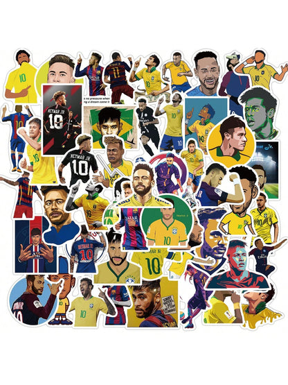 50PCS Soccer Star Athlete Graffiti Stickers Personalized Fashion Creative Trend DIY Exquisite Decorative Decals for Cups Helmets Skateboards Popular Stickers Toys
